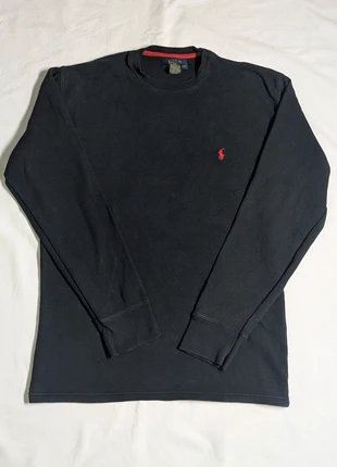 Polo Ralph Lauren T-shirt Thermique Waffle Knit Noir M - Broderie Rouge, marca: Ralph Lauren, estado: Muy bueno, tamaño: M, 25,00 €, 26,95 € Protección al comprador incluida