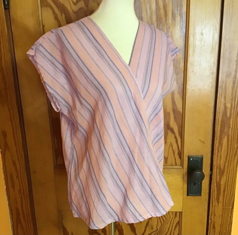 Vintage 80s caribou striped gauze top 4