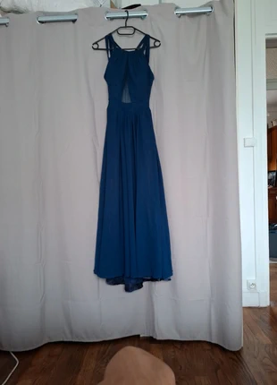 Robe soirée bleue dos nu Fente devant, condition: Very good, size: S / 36 / 8, €12.00, €13.30 includes Buyer Protection