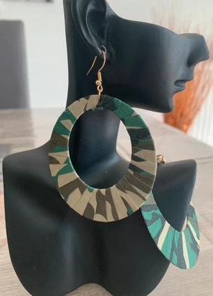 Boucles d’oreilles pendantes ovales imprimées camouflage, marca: Tendance, estado: Muy bueno, 7,90 €, 9,00 € Protección al comprador Pro incluida