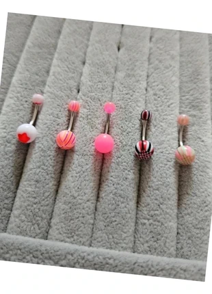 Lot de 5 piercings piercing nombril NEUF en acier chirurgical 🌸 rayé rose blanc , marque: piercing neuf, état: Très bon état, 3,00 €, 3,85 € Protection acheteurs incluse