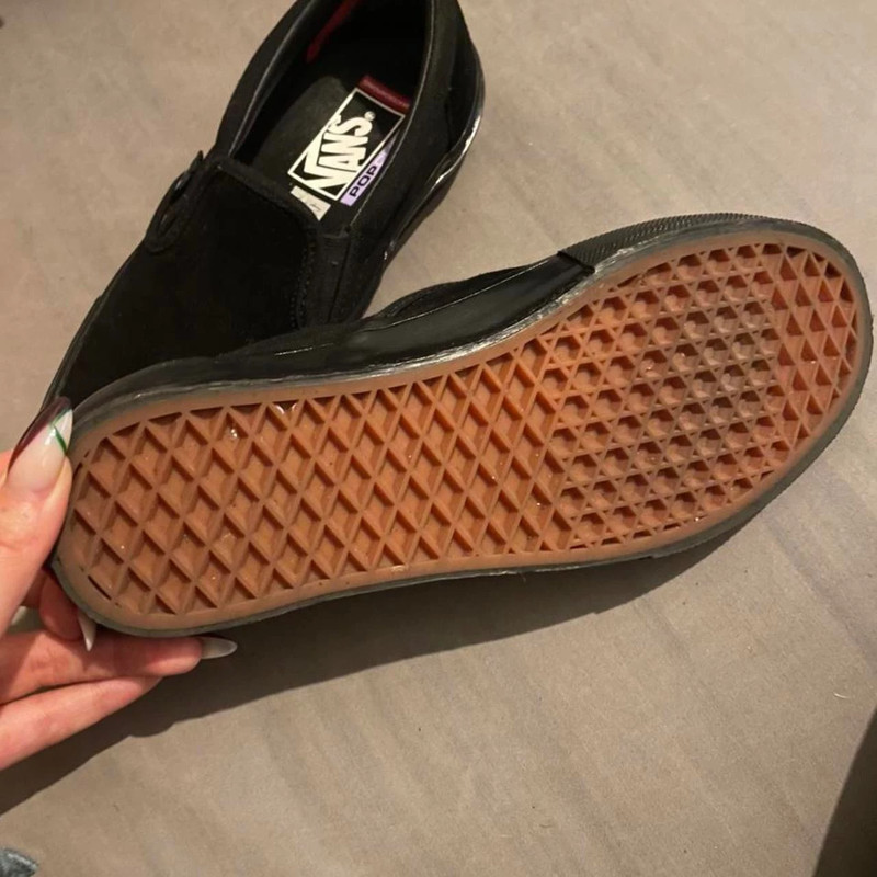 Black suede vans pro popcush slip ons Vinted