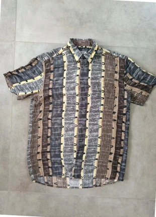 Chemise à manches courtes d'été hawaïenne vintage à motifs taille L marron, brand: Vintage Dressing, condition: Very good, size: L, €6.30, €7.32 includes Buyer Protection Pro