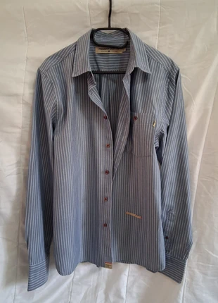 Camisa azul de riscas brancas, marca: Freeman T. Porter, estado: Muito bom, tamanho: L, €18.00, €19.60 inclui Proteção do Comprador