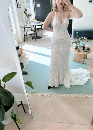 Vintage Bohemian Lace bridal dress, merk: Vintage, staat: Heel goed, maat: S / 36 / 8, € 750,00, € 765,00 inclusief Kopersbescherming