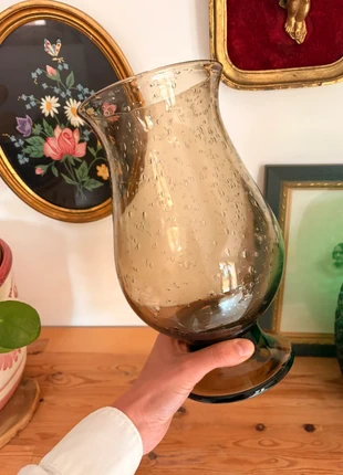 🪶 Vase en verre bullé marron fumé – forme tulipe évasée – vintage années 70, marque: brocante, état: Très bon état, 65,00 €, 68,95 € Protection acheteurs (Pro) incluse