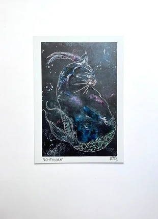 Cat Print - Capricorn Zodiac Cat (Zodicats) Print Size A5, brand: Art, condition: New without tags, £1.00, £1.75 includes Buyer Protection