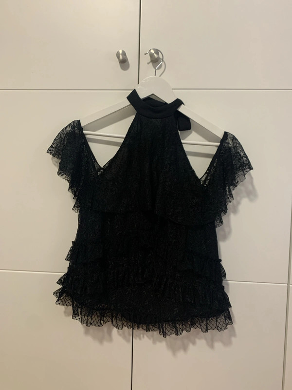 Camiseta encaje zara con espalda al aire anudado al cuello Vinted