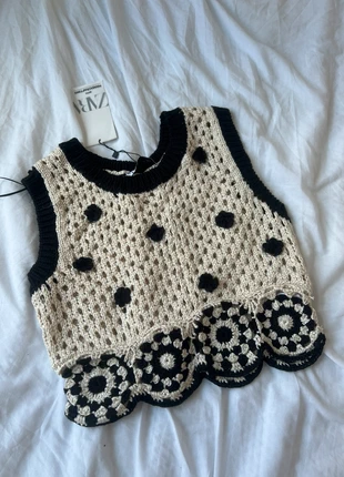 Zara handmade crochet top | size S 36 | new with tags, merk: Zara, staat: Nieuw met prijskaartje, maat: S / 36 / 8, € 39,99, € 42,69 inclusief Kopersbescherming