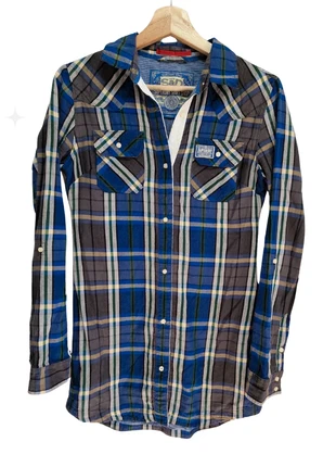 Camisa de cuadros azul S&D, merk: S&D, staat: Heel goed, maat: S / 36 / 8, € 5,00, € 5,95 inclusief Kopersbescherming