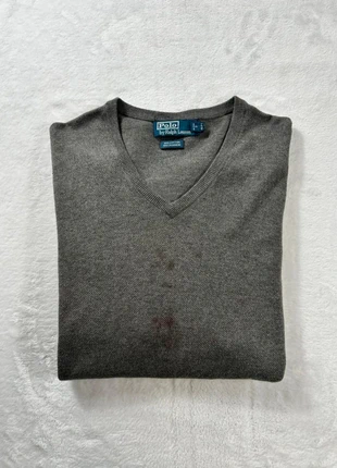 Pull sweat col V uni avec cachemire Ralph Lauren - Taille L Homme - Gris, marque: Ralph Lauren, état: Bon état, taille: L, 7,00 €, 8,05 € Protection acheteurs incluse