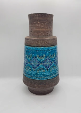 Bitossi Aldo Londi Rimini Blu Vase - Mid Century Modern Italian Stoneware Vase - 30.2 cm. height, marque: Bitossi Ceramiche, état: Très bon état, 250,00 €, 263,20 € Protection acheteurs incluse