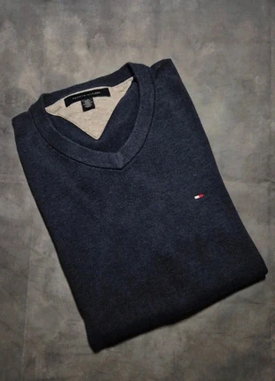 Pull col V Tommy Hilfiger Coton • Marine • Taille L, brand: Tommy Hilfiger, condition: Very good, size: L, €24.00, €25.90 includes Buyer Protection