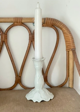 Bougeoir vintage en céramique blanc nervuré , marke: Vintage, zustand: Sehr gut, 8,00 €, 9,10 € beinhaltet Vinted-Käuferschutz Pro