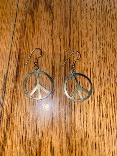 Silver Peace Sign Earrings! 2