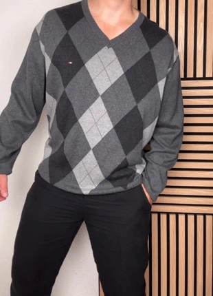 Pull col V Tommy Hilfiger – Argyle gris – Homme – Taille M  – Très Bon État, brand: Tommy Hilfiger, condition: Very good, size: M, €27.00, €29.05 includes Buyer Protection Pro