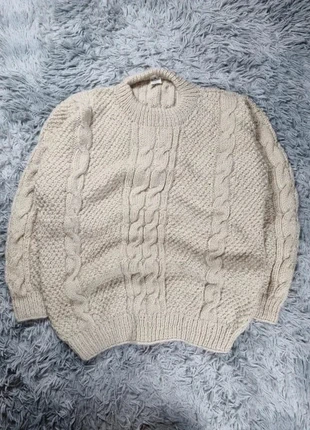 Pull torsadé Yetiland fait main Népal XXL laine vierge écru style Aran 90s, marque: Vintage Dressing, état: Très bon état, taille: XXL, 45,00 €, 47,95 € Protection acheteurs (Pro) incluse