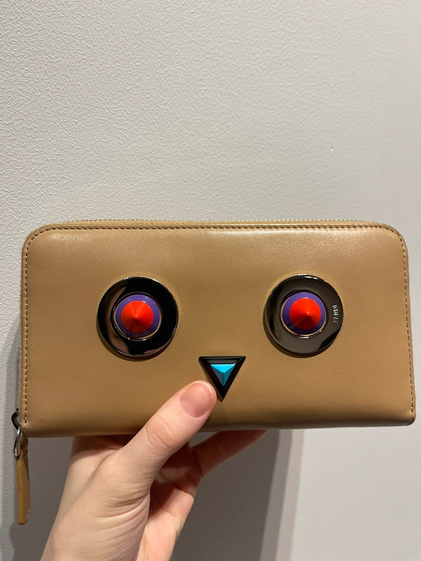 FENDI Continental Face Wallet Beige calf leather Vinted