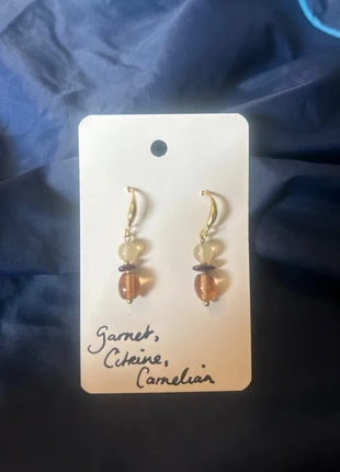 Garnet, citrine and Indian glass beads crystal earrings, condition: New with tags, €8.50, €9.63 includes Buyer Protection