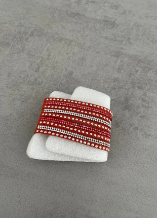 Bracelet / manchette daim et strass, marque: sansnom., état: Très bon état, 1,00 €, 1,75 € Protection acheteurs incluse