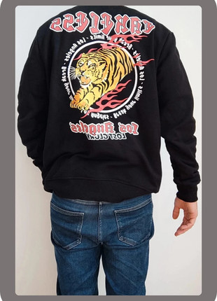 Hoodie HM Divided los Angeles imprimé tigre floqué Noir - L, marca: H&M, estado: Muito bom, tamanho: L, €10.00, €11.20 inclui Proteção do Comprador