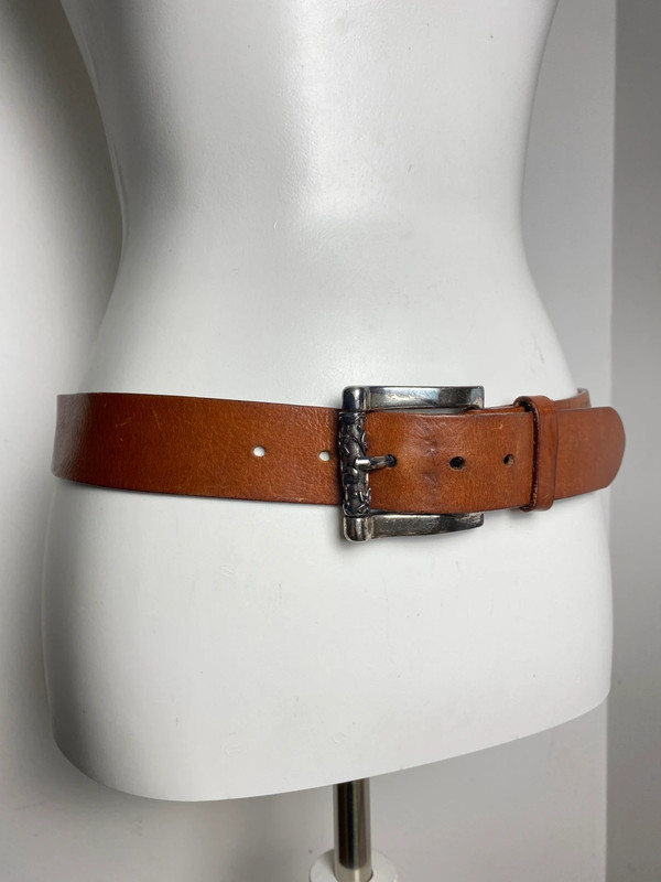 Vintage Ledergürtel mit dekorativer Metall-Schnalle Country-Stil