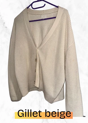 Gilet beige à boutons – Taille L, marca: H&M, estado: Bom, tamanho: L / 40 / 12, €5.00, €5.95 inclui Proteção do Comprador