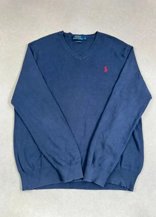 Pull à col V Ralph Lauren Bleu marine logo brodé Rouge - Taille M - État irréprochable, marke: Ralph Lauren, zustand: Sehr gut, größe: M, 40,00 €, 42,70 € inklusive Vinted-Käuferschutz