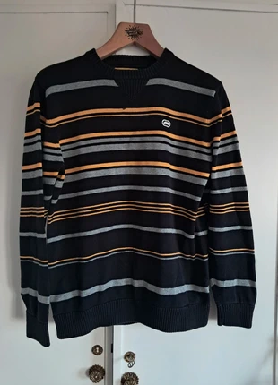 Ecko untld Pull rayé en coton noir, gris et moutarde I Taille M, marca: ECKO UNLTD., estado: Muito bom, tamanho: M, €15.00, €16.45 inclui Proteção do Comprador