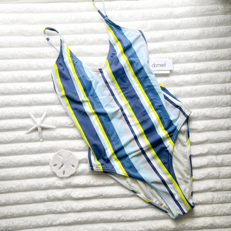 Neon Stripe One Piece Swimsuit 1