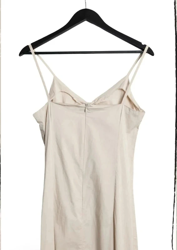 Robe longue asymétrique beige Pecca Taille 40 - photo numéro 7