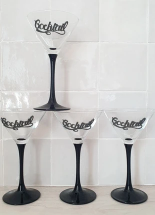 4 verre à martini Cocktail en étain, staat: Heel goed, € 15,00, € 16,45 inclusief Kopersbescherming