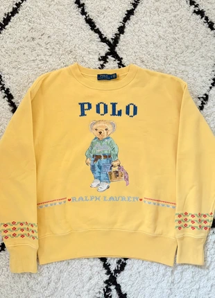 💛 Pull Sweatshirt Polo Ralph Lauren | Teddy Bear & Broderies Florales Jaune | Taille XS 🐻, marca: Ralph Lauren, estado: Novo sem etiquetas, tamanho: S / 36 / 8, €100.00, €105.70 inclui Proteção do Comprador