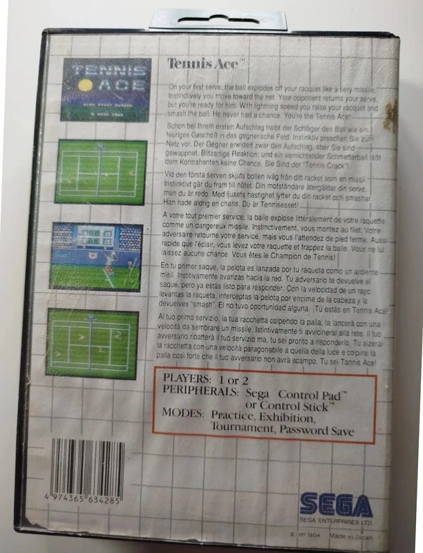 Jeux de collection Tennis Ace Sega - photo numéro 2