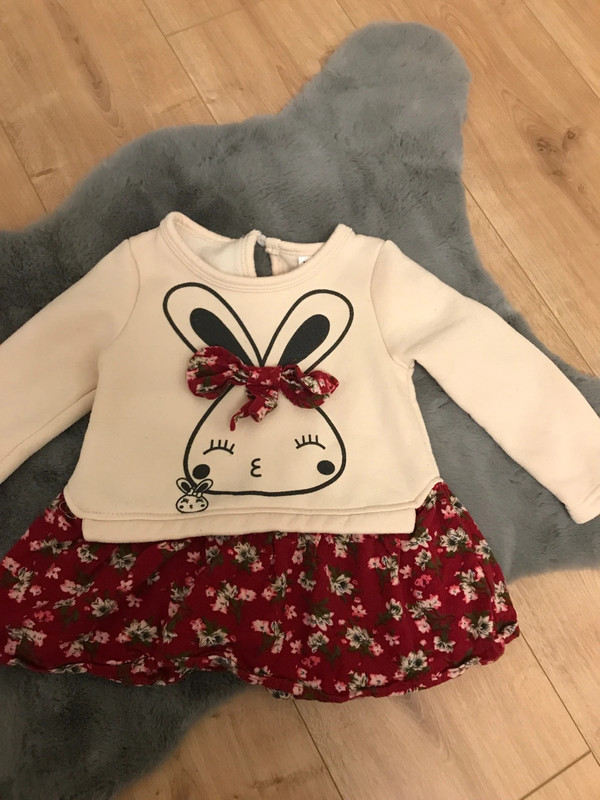 Mädchen Oberteil Pullover Langarm Blumen Schleife