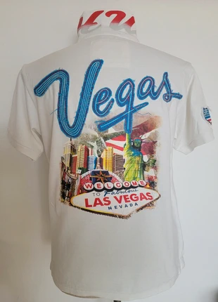 Polo blanc Hipway imprimé Las Vegas Nevada homme femme style vintage USA, marque: Hip Way, état: Très bon état, taille: M, 18,00 €, 19,60 € Protection acheteurs incluse