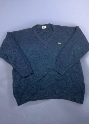Pull Lacoste col V en laine mélangée bleu marine Made in France Vintage - Taille L, merk: Lacoste, staat: Heel goed, maat: L, € 19,00, € 20,65 inclusief Kopersbescherming