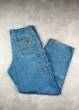Pantalon carhartt B13 STW single knee workwear bleu patiné vintage - Taille 38x32, marca: Carhartt, estado: Muy bueno, tamaño: W38 | ES 48, 25,00 €, 26,95 € Protección al comprador Pro incluida