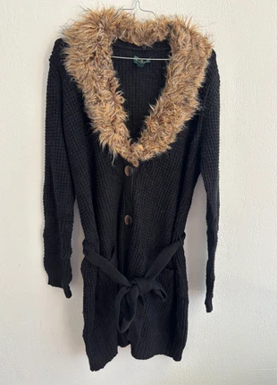 Manteau noir à col fausse fourrure – Lauren Ralph Lauren – Taille L, marque: Ralph Lauren, état: Très bon état, taille: L / 40 / 12, 15,00 €, 16,45 € Protection acheteurs (Pro) incluse