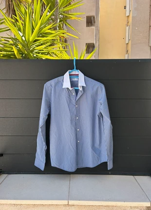 Chemise Christian Lacroix homme rayée bleu & blanc – élégante – Taille M, brand: Christian Lacroix, condition: Very good, size: M / 38 / 10, €50.00, €53.20 includes Buyer Protection