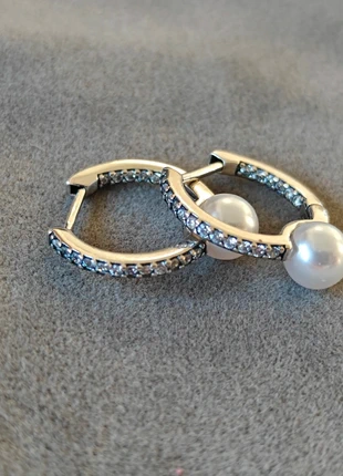 Pendientes aro de plata con perlas naturales, marque: Silver, état: Neuf avec étiquette, 8,95 €, 10,10 € Protection acheteurs incluse