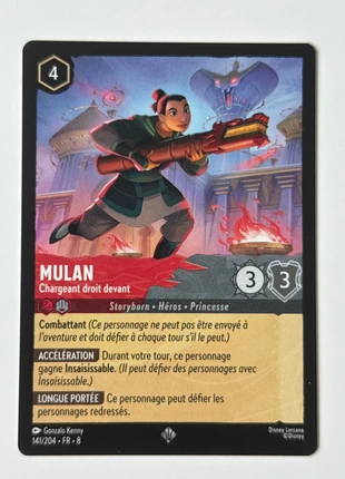 Carte lorcana Mulan 141/204 fr chapitre 8, brand: Disney, condition: Very good, €1.90, €2.70 includes Buyer Protection