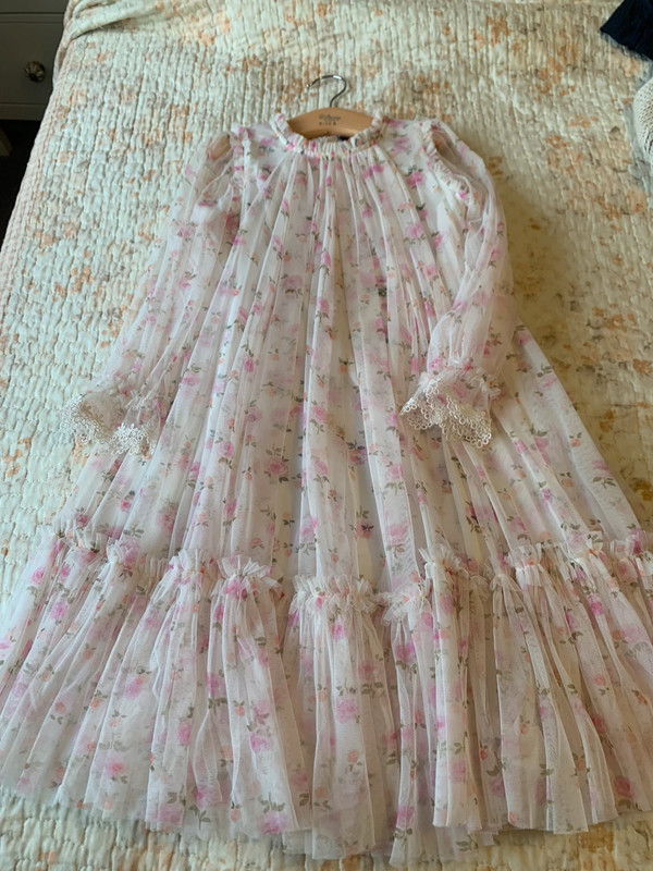 Needle & thread floral white & pink tulle girls dress 4-5 year old | Vinted