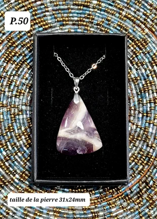 Pendentif en améthyste chevron 💜🤍, staat: Heel goed, € 15,00, € 16,45 inclusief Kopersbescherming Pro