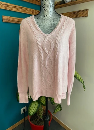 pull torsadé col V rose Chaps taille XL, marque: CHAPS, état: Très bon état, taille: XL / 42 / 14, 8,00 €, 9,10 € Protection acheteurs incluse