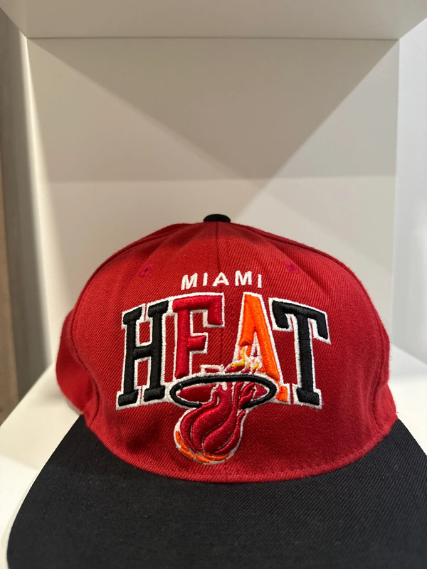 Miami Heat Snap Back Hat Red and White 2