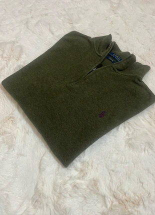 Pull 1/4 zip homme polo Ralph Lauren taille S vert foncé logo brodé violet, brand: Ralph Lauren, condition: Very good, size: S, €40.00, €42.70 includes Buyer Protection