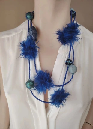 colar pompom, collier pompon, collar pompón, collana pompon, pompom necklace, marca: Local, estado: Muito bom, €5.00, €5.95 inclui Proteção do Comprador
