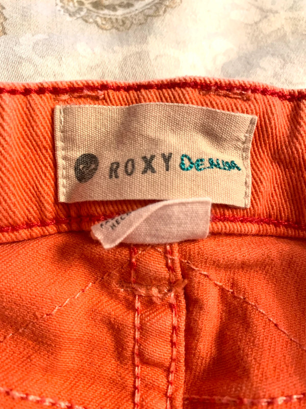 Orange Roxy Denim Shorts 5