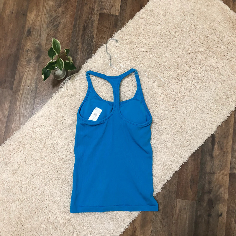 Athleta Size Small Blue Ribbed Racerback Tank Top 2